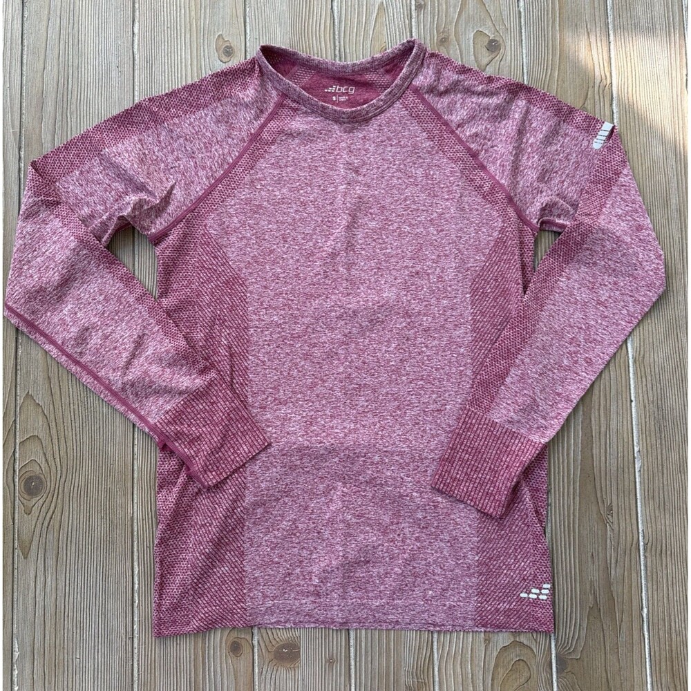 Women’s BCG Fuchsia Reflective Long Sleeve Running Top Athletic Gym Shirt - S